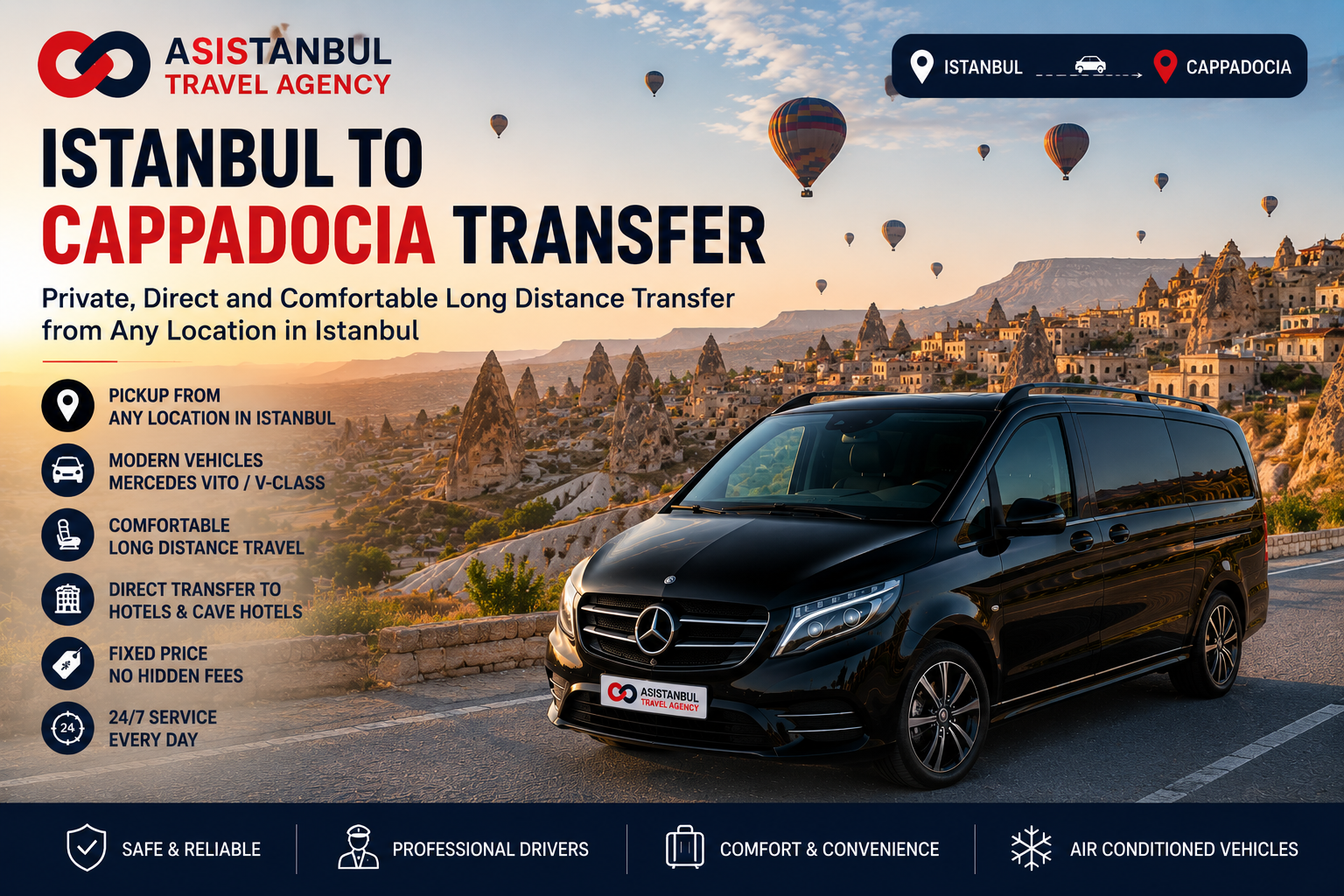 Istanbul to Cappadocia Transfer | Private VIP Service