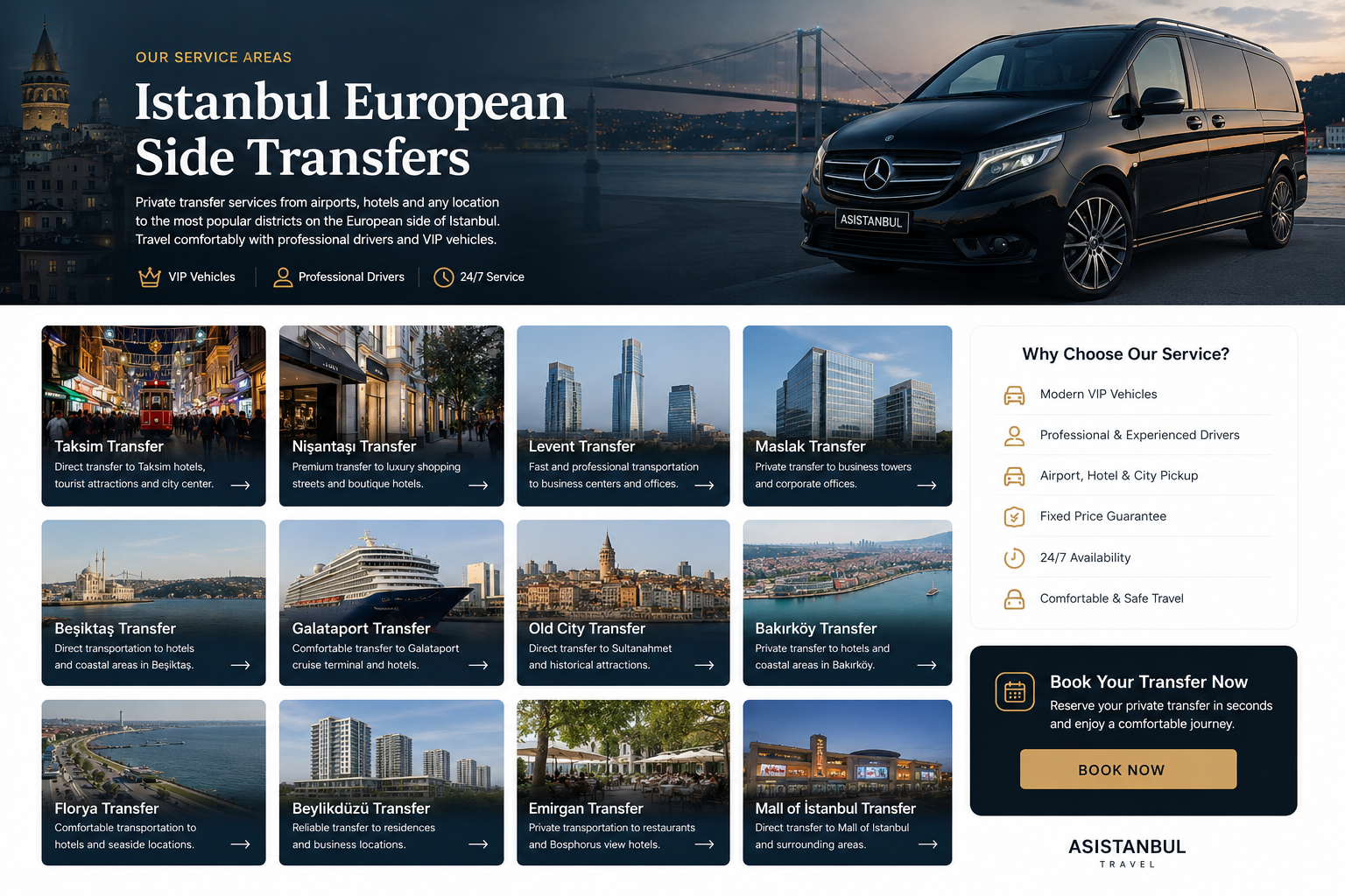 Istanbul European Side Transfers | Private Airport  Transfer Service