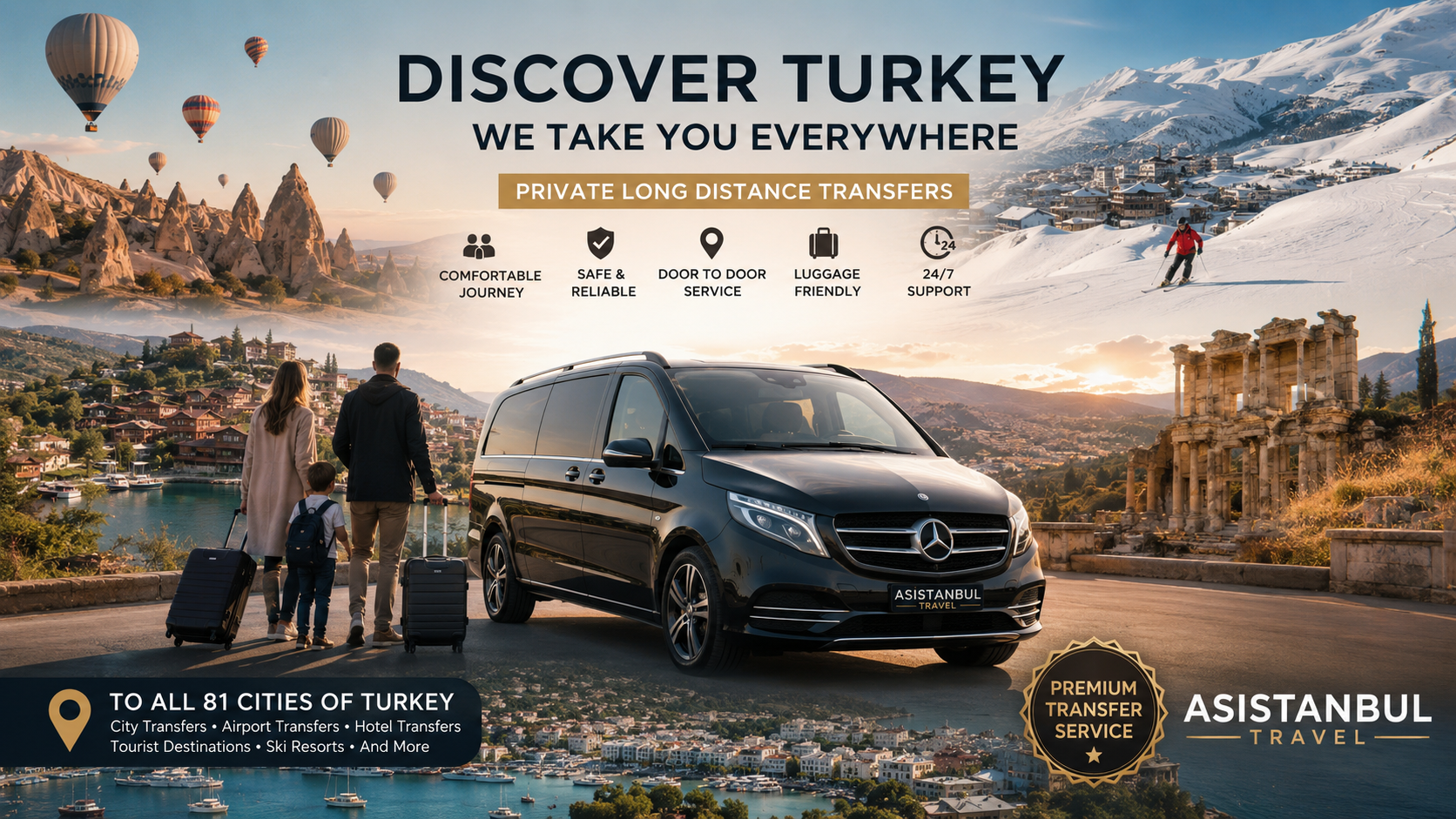 Long Distance Transfers in Turkey | Private Intercity Transfer Service